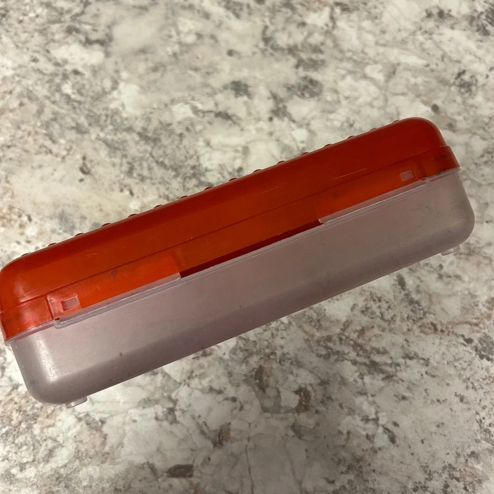 Eldon SpaceMaker Pencil Box Orange Vintage 90s Plastic School‎ Supply Case